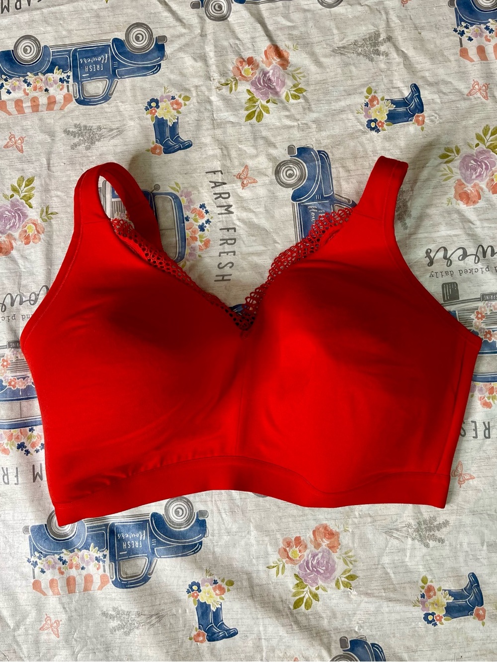 Cacique Red Lightly Lined No Wire Bra Size 40H NWOT